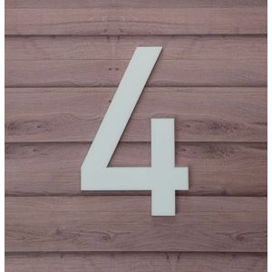 mat wit huisnummer 4 lettertype Din