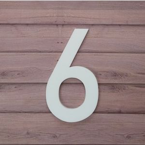 mat wit huisnummer 6 lettertype Din