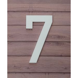 mat wit huisnummer 7 lettertype Din