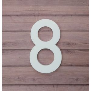 mat wit huisnummer 8 lettertype Din