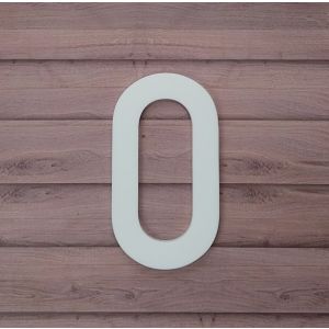 Mat wit huisnummer 0 lettertype Din 