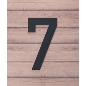 Zwart mat huisnummer 7 lettertype Din
