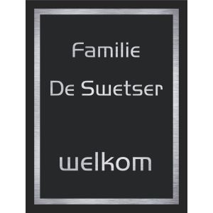 zwart rvs naambordje voordeur zrvs16