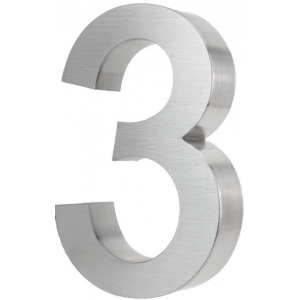 RVS 3D huisnummer 3