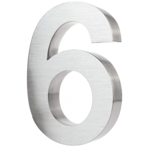 RVS 3D huisnummer 6