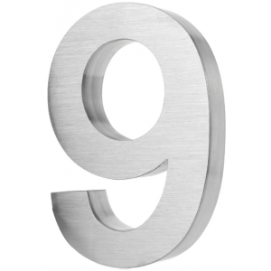 RVS 3D huisnummer 9