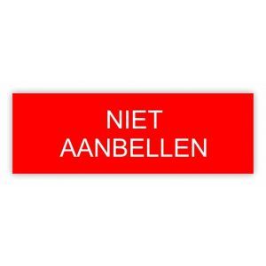 Kunststof naamplaatje tekst wit 6x2cm rood