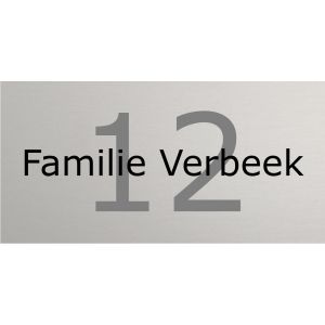 Mat aluminium naambordje voordeur 30x15cm