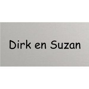 Aluminium naamplaatje mat 12x6cm