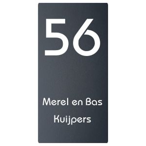 RVS antraciet naambordje voordeur 10x20cm