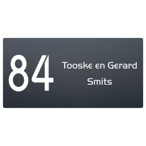 RVS antraciet naambordje voordeur 24x12cm