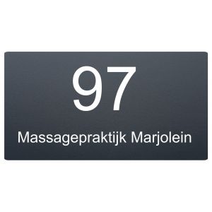 RVS antraciet naambordje voordeur 30x15cm