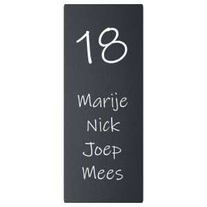 RVS antraciet naambordje voordeur 6x15cm