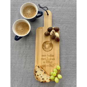 Borrelplank graveren bamboe 13,5x40cm sfeer
