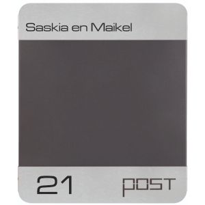 BR5 Brievenbus antraciet POST met naam en huisnummer 