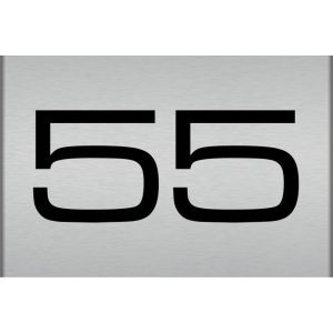 mat aluminium huisnummerbord voordeur 20x10cm