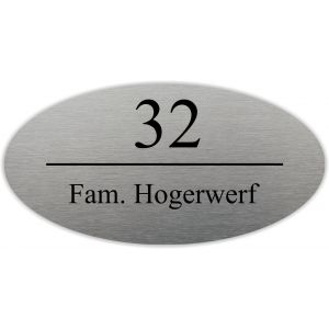 rvs naambordje voordeur in de afmeting 11x5.5cm