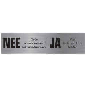 OR-9 kunststof zilver NEE-JA 12x3cm