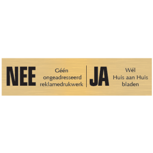 OR-15 kunststof goud NEE-JA 12x3cm