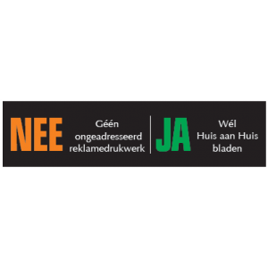 NEE JA 12x3cm ongewenste reclame stickers
